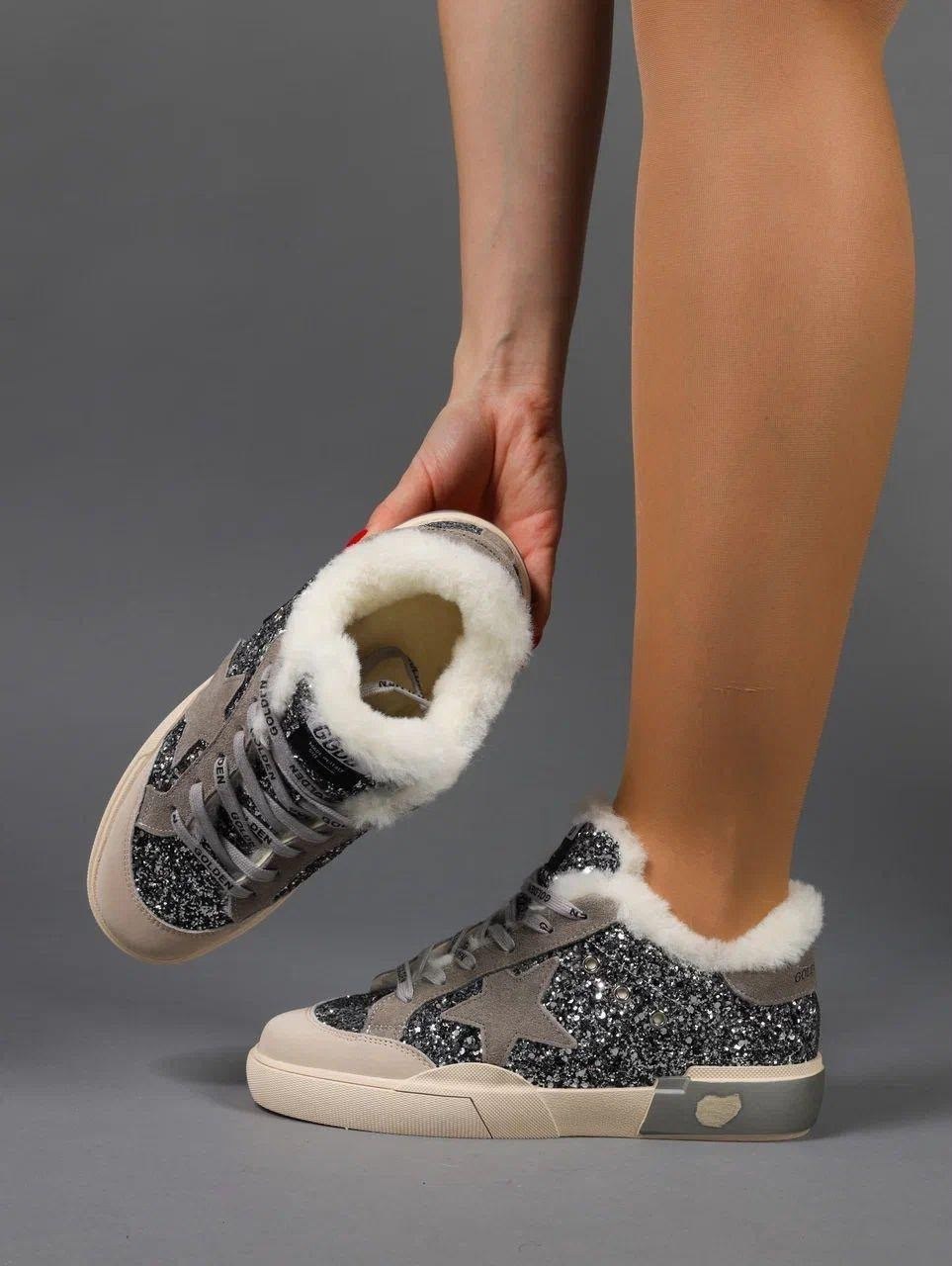 golden goose зимние кеды женские,кеды зимние golden goose elkami,,кеды зимние golden goose,кеды женские golden goose a116527 зимние с мехом серебристые