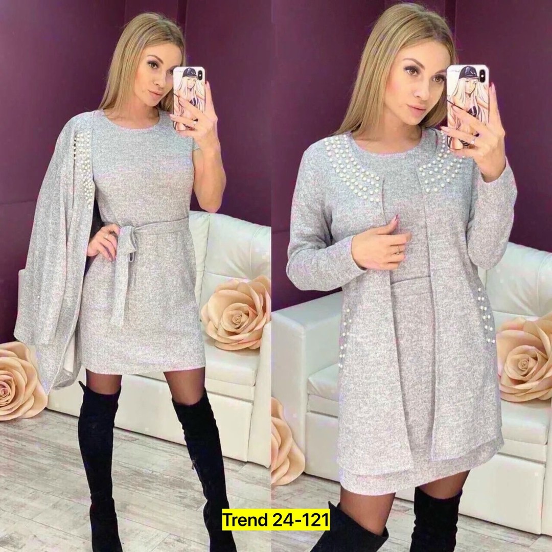 платье кардиган женский,женское платье теплое,платье женское двойка,платье двойка ангора ,платье двойка