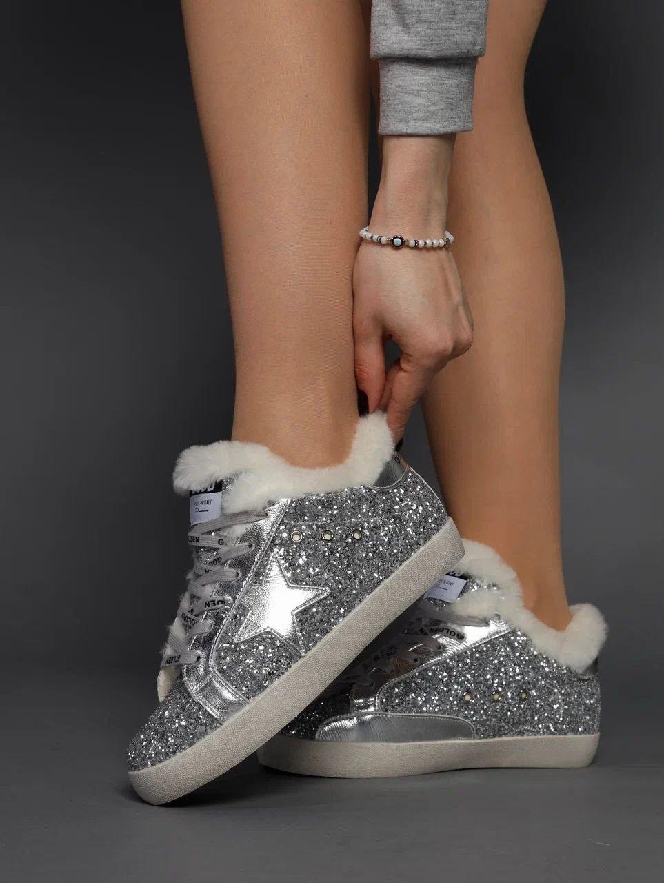 golden goose зимние кеды женские,кеды зимние golden goose elkami,,кеды зимние golden goose,кеды женские golden goose a116527 зимние с мехом серебристые