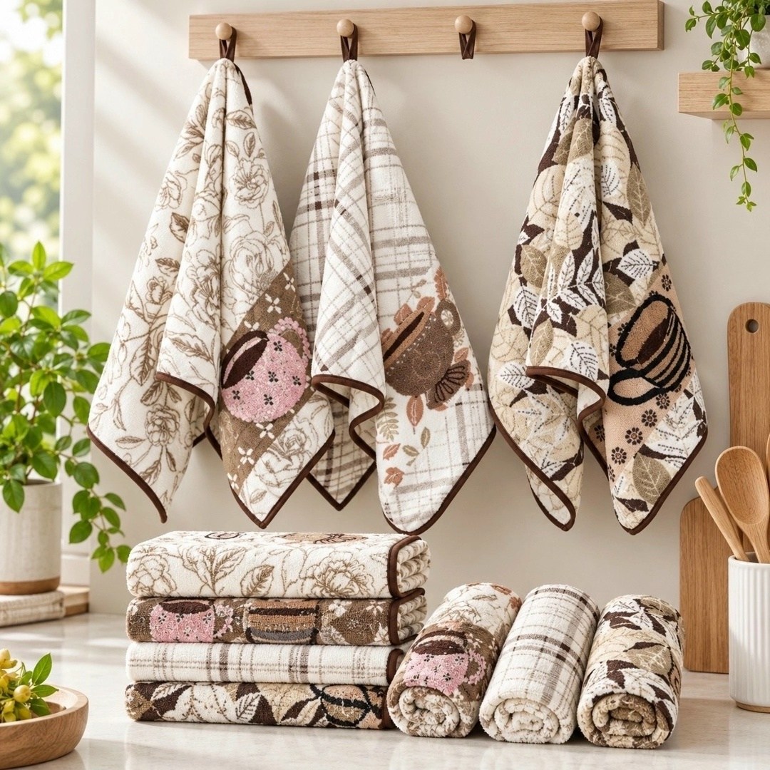 кухонное полотенце из микрофибры кофе,кухонные полотенца,набор вафельные полотенца для кухни,полотенца на кухню,набор кухонных полотенец из микрофибра