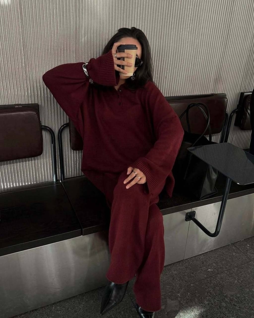 костюм с брюками,костюм брючный трикотажный,костюм вязаный,женский костюм,костюм трикотажный с брюками mosmolli
