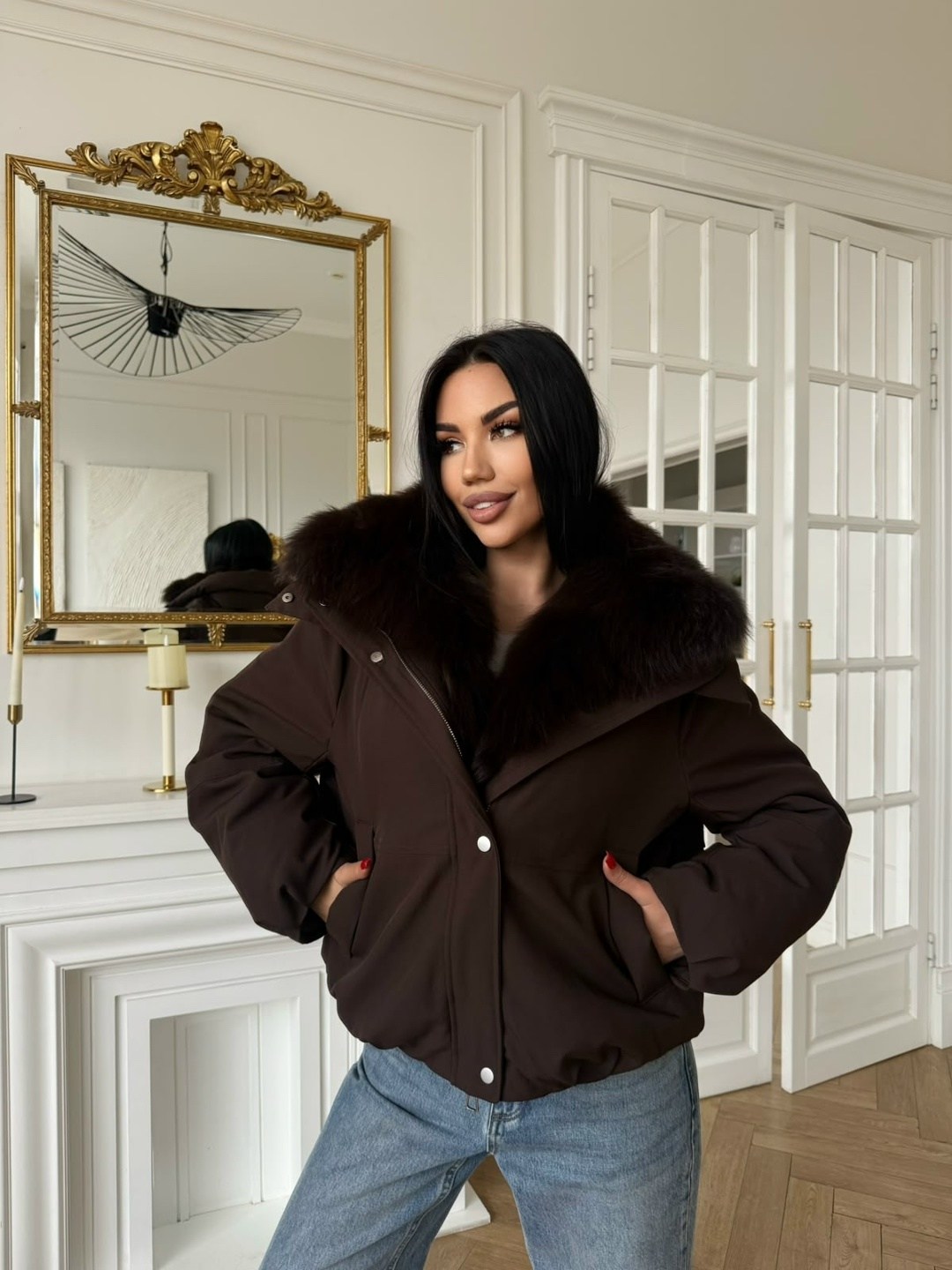 женский чёрный пуховик с мехом max mara,пуховики с мехом,женский чёрный пуховик с натуральным мехом max mara,стильная куртка,пуховики куртки парки
