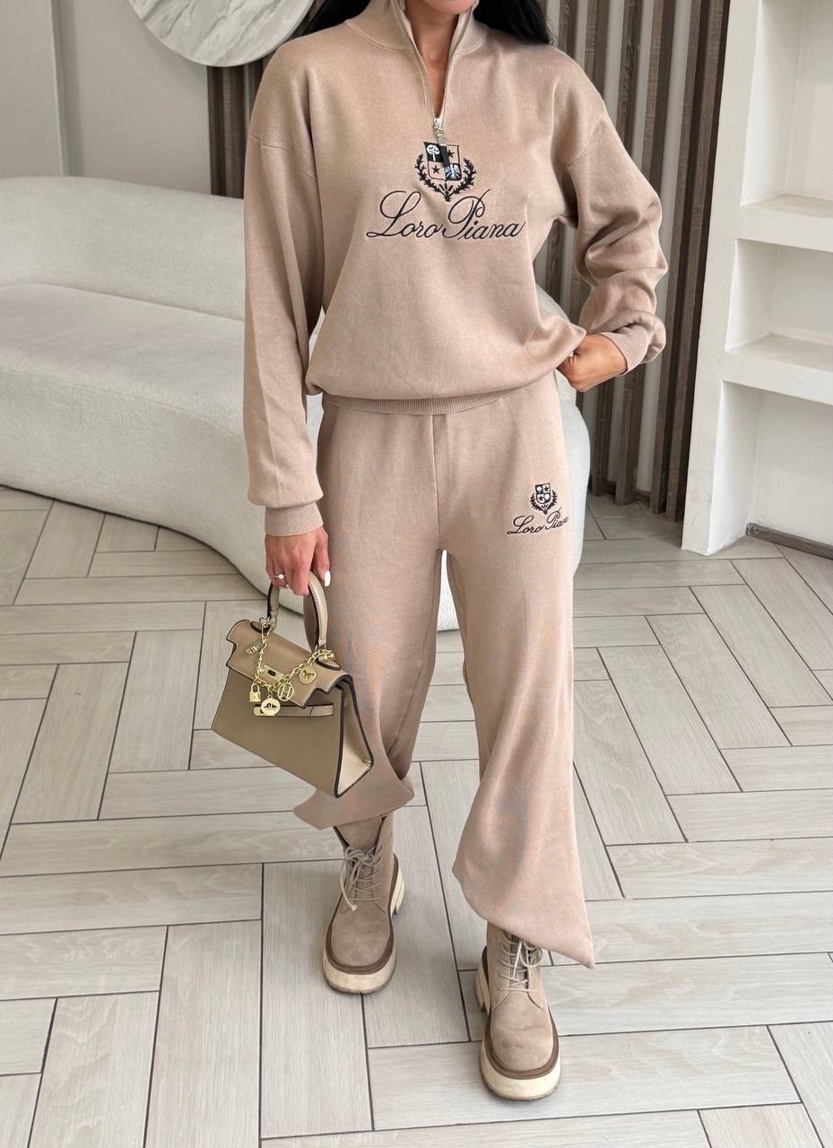 вязаный костюм свитшот и брюки trend collection,костюм на флисе,костюм женский,костюм трикотажный женский,костюм спортивный женский