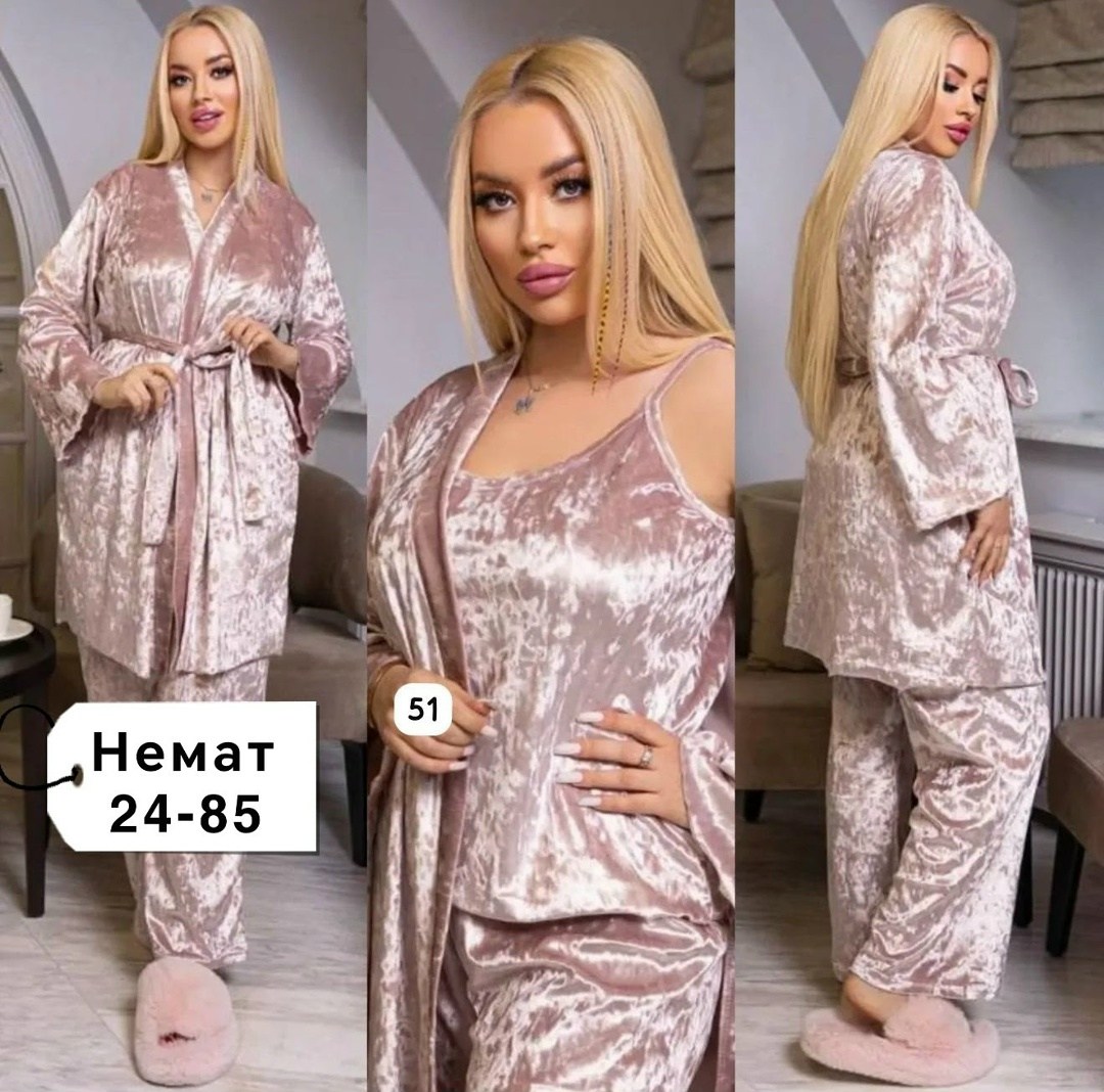 комплект пижамный тройка велюр,пижама велюр,костюм - комплект пижамный тройка велюр арт. 11711758,костюм - пижама тройка женская велюр арт. 11373409,женская пижама бархат 4 в 1