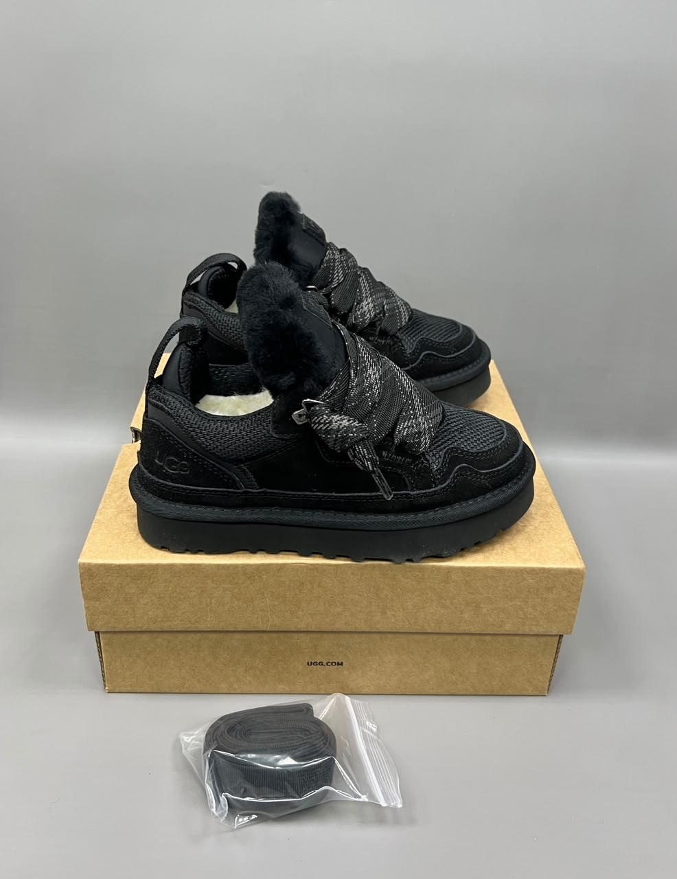 кроссовки ugg,,кроссовки черные,зимняя женская ,lowmel sneaker ugg
