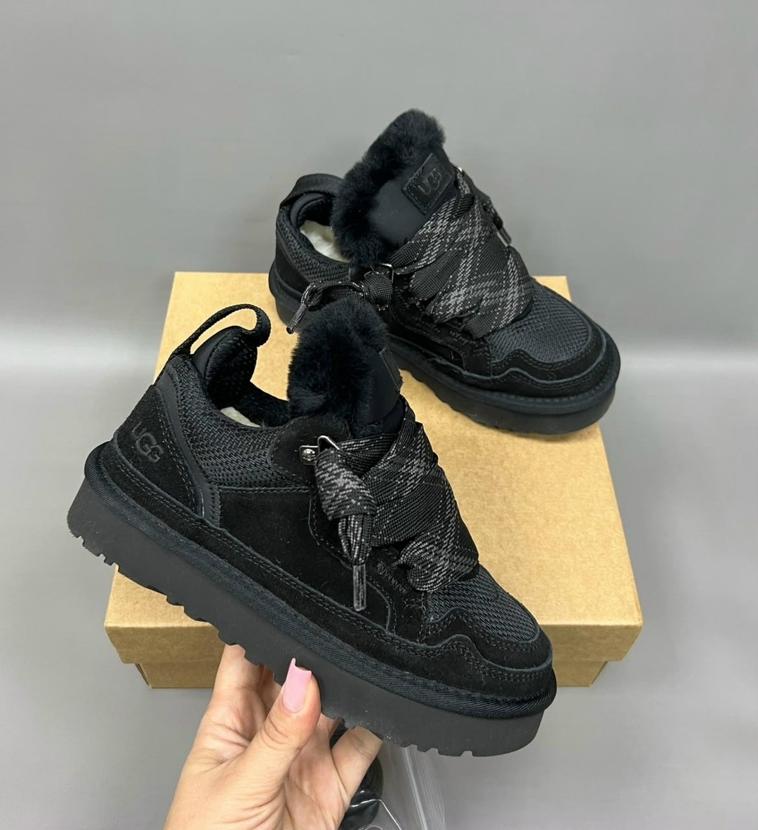 кроссовки ugg,,кроссовки черные,зимняя женская ,lowmel sneaker ugg
