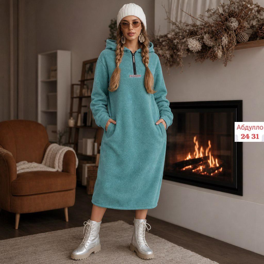 теплое платье худи,платье на флисе,платье с капюшоном,платье теплое с капюшоном mi&ke,платье-худи