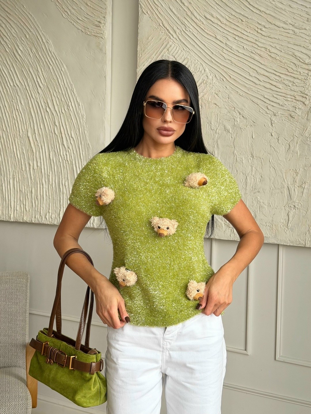 женская кофта,вязаный джемпер,кофта зелёная,кофточка