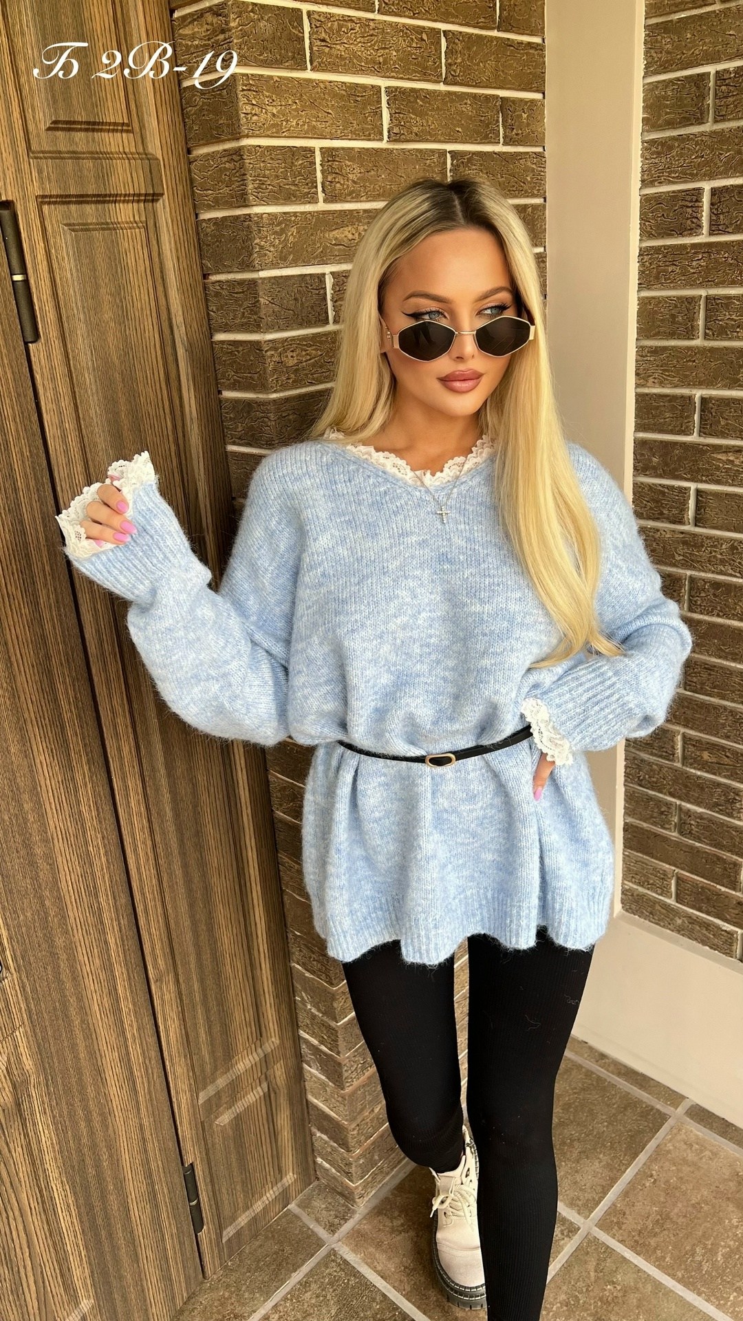 кофта женская,свитера женские,свитер вязаный оверсайз укороченный dh fashion голубой,голубая кофта,свитер