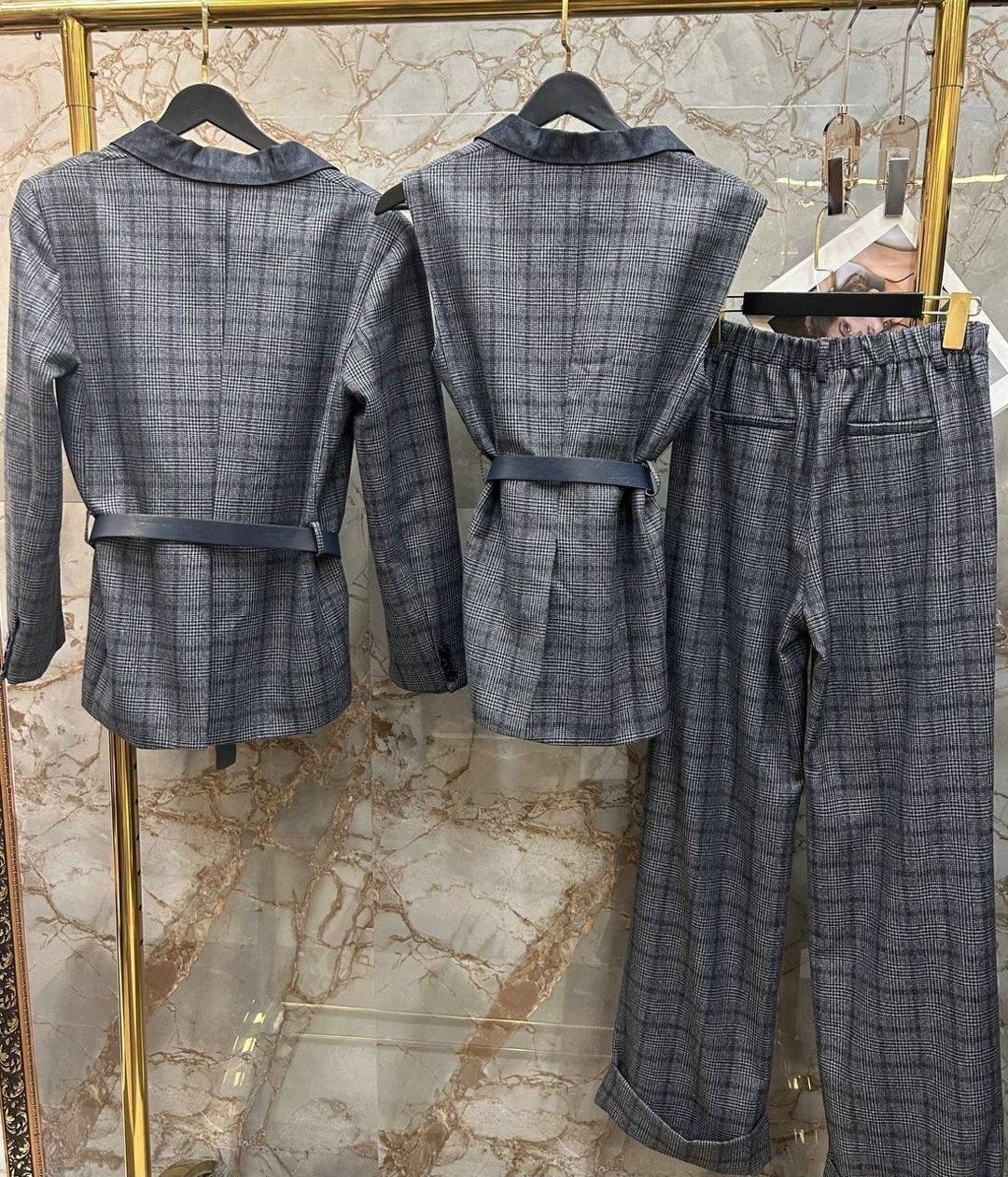 костюм brunello cucinelli,костюм женский,костюм брючный,костюм в клетку,брючный костюм женский в клетку брюки и пиджак