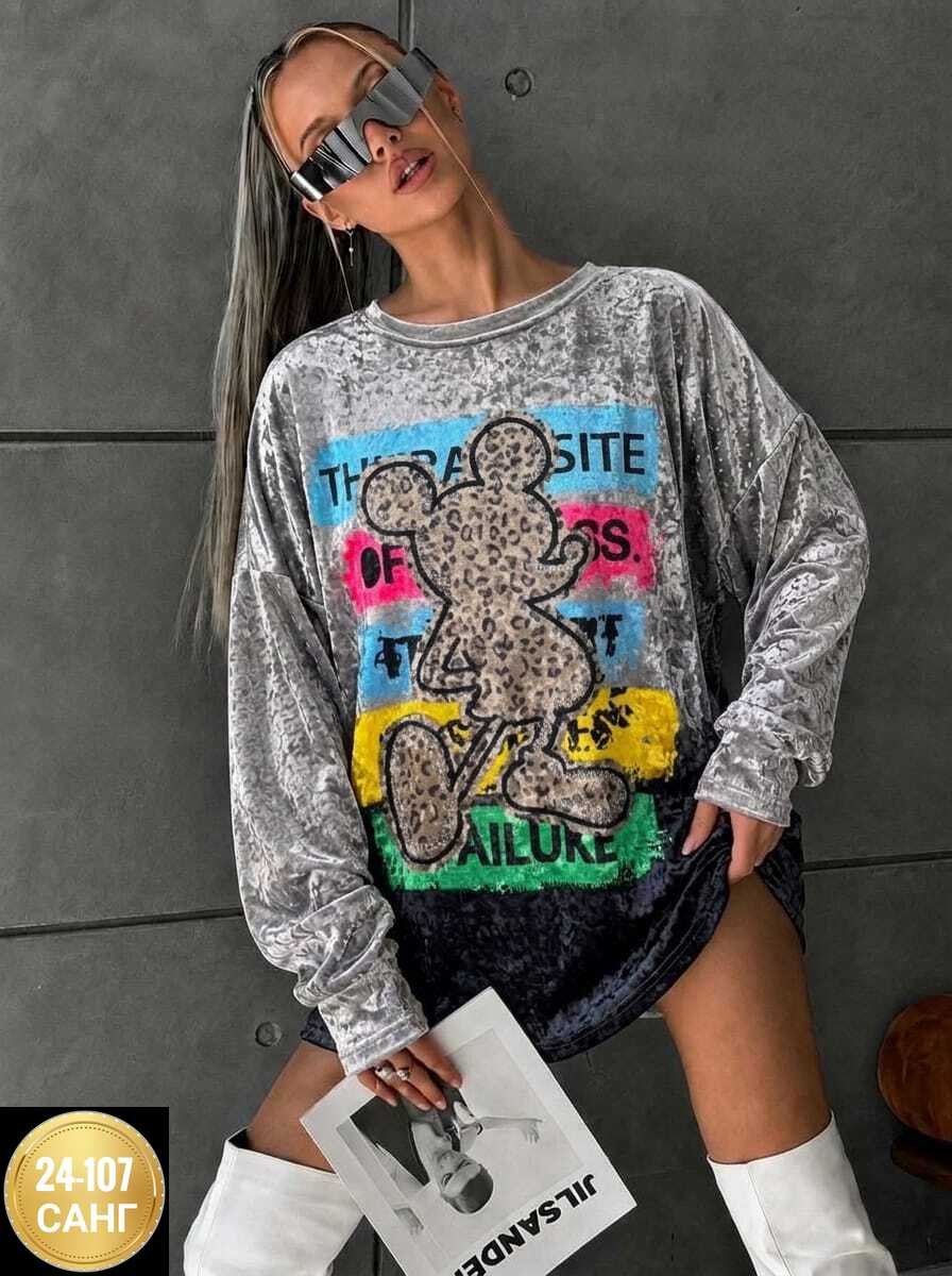 женский свитшот,футболка велюровая с принтом оверсайз us shopping,стильная кофта,оверсайз свитшот,модный свитшот
