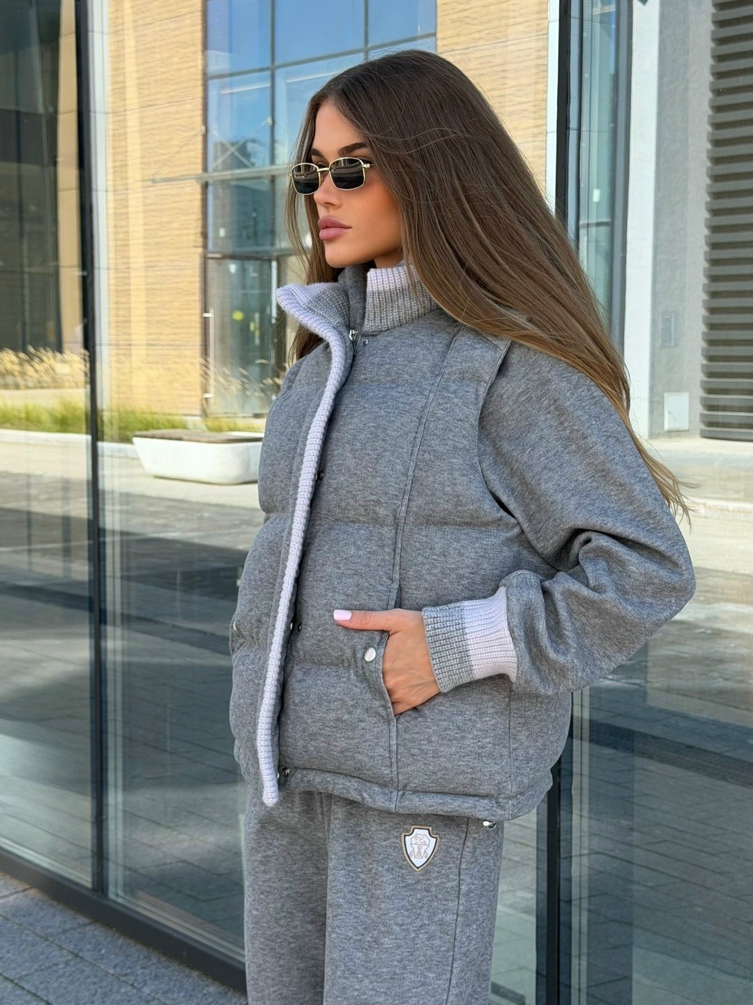 костюм тройка,костюм тройка женский,серый костюм тройка женский,miu miu женский серый костюм тройка premium,костюм тройка серый