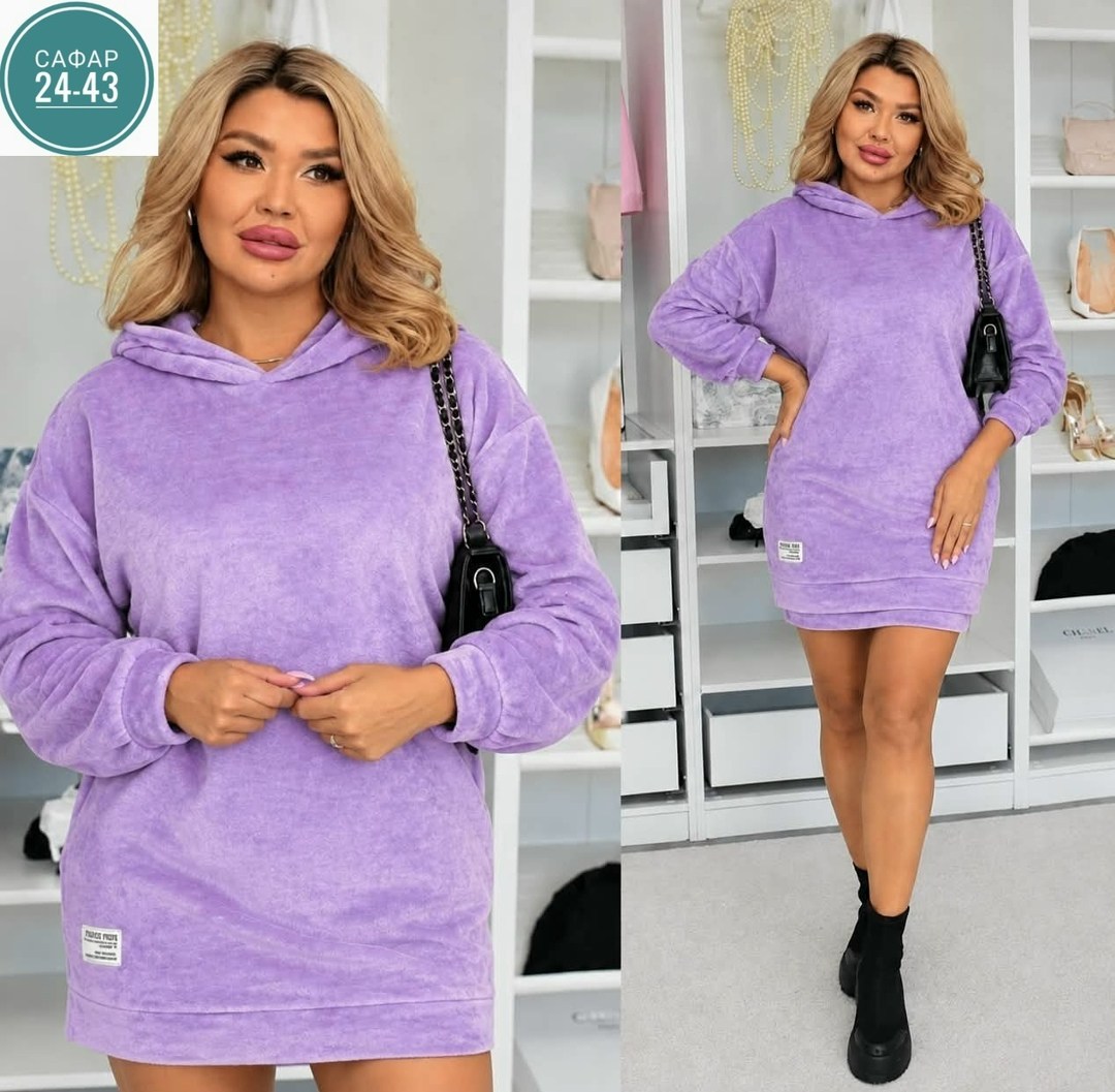 платье теплое с капюшоном,велюровый костюм женский,модное платье,платье большие размеры,платье худи теплое