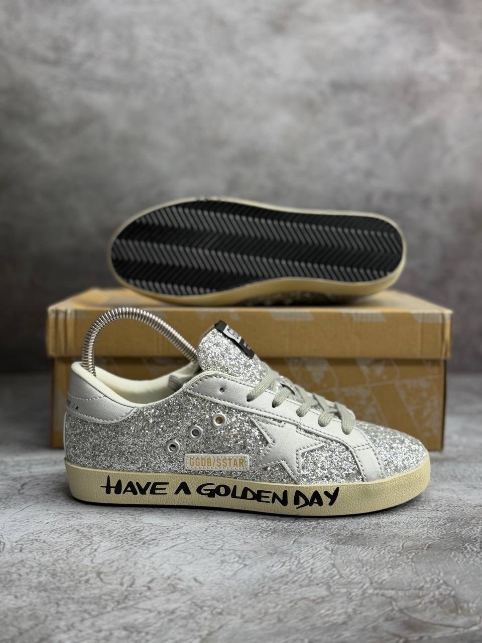 низкие кеды ball-star glitter golden goose,,кроссовки golden goose,star ggdb кеды серебро,golden goose