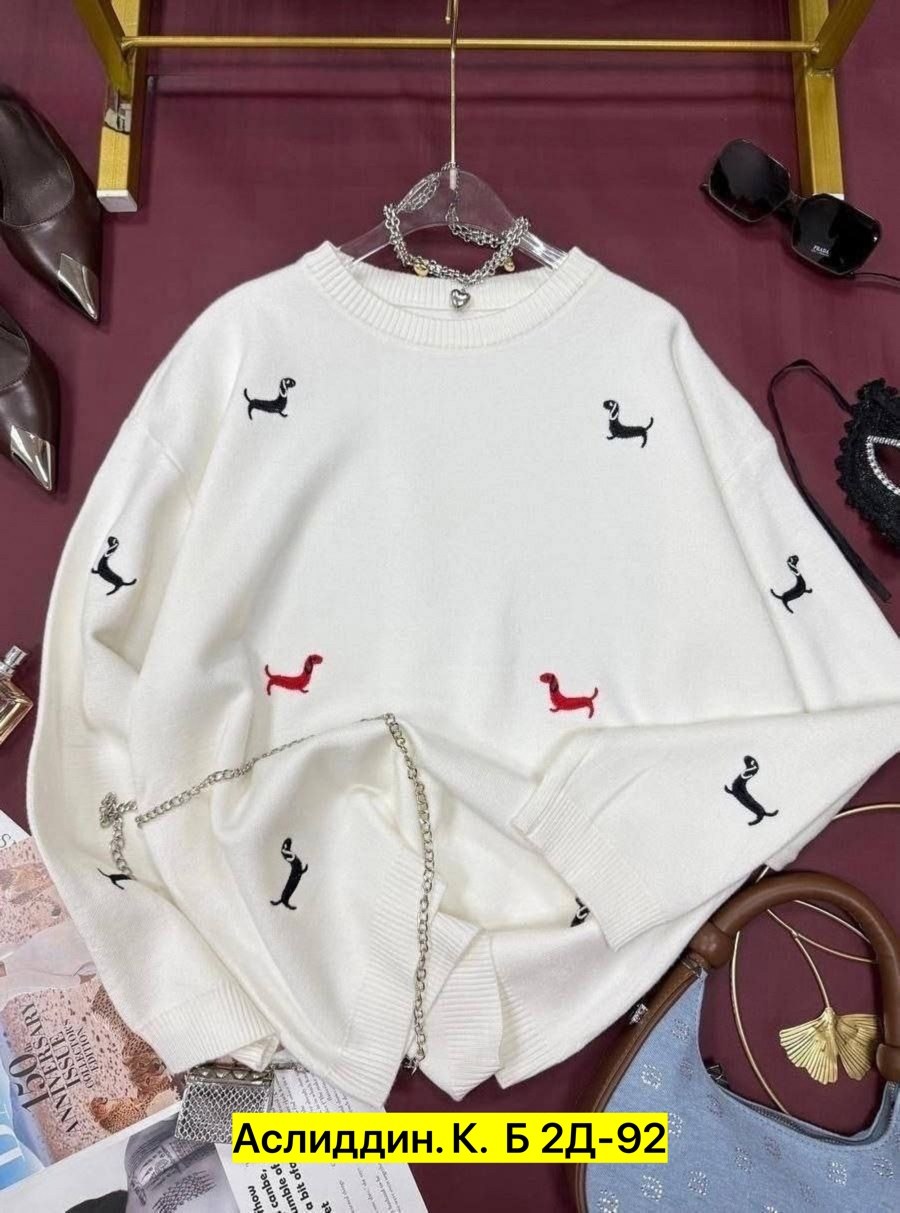 нежный свитер с собачками beststyle 540151261,свитер женский розовый,женская кофта,свитера женские,свитер женский кофта