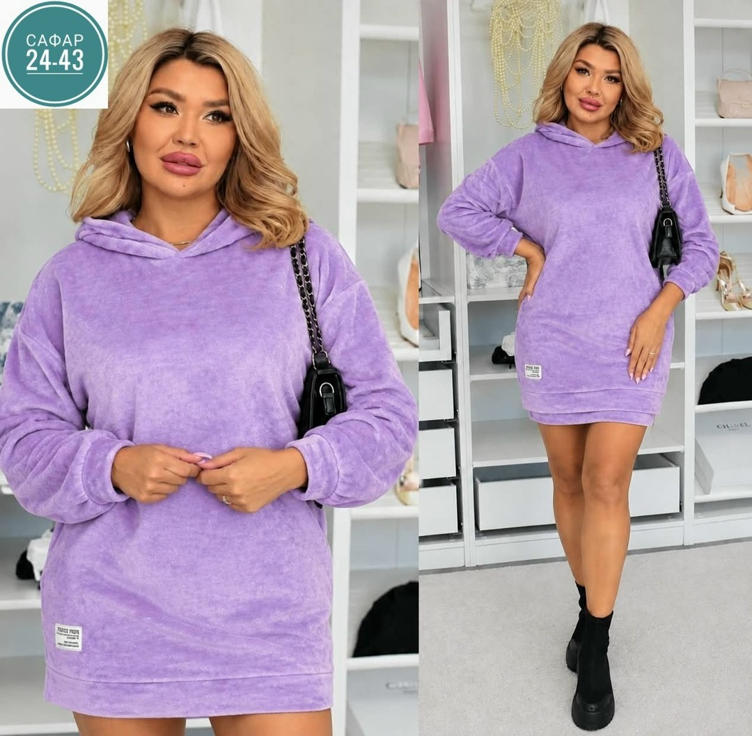 платье теплое с капюшоном,платья с капюшоном,платье худи теплое,велюровый костюм женский,платье туника теплая