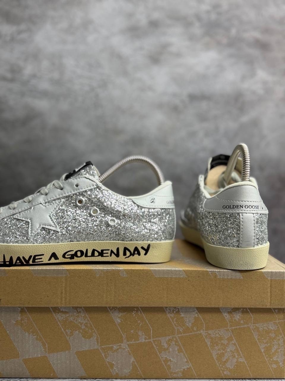 низкие кеды ball-star glitter golden goose,,кроссовки golden goose,star ggdb кеды серебро,golden goose