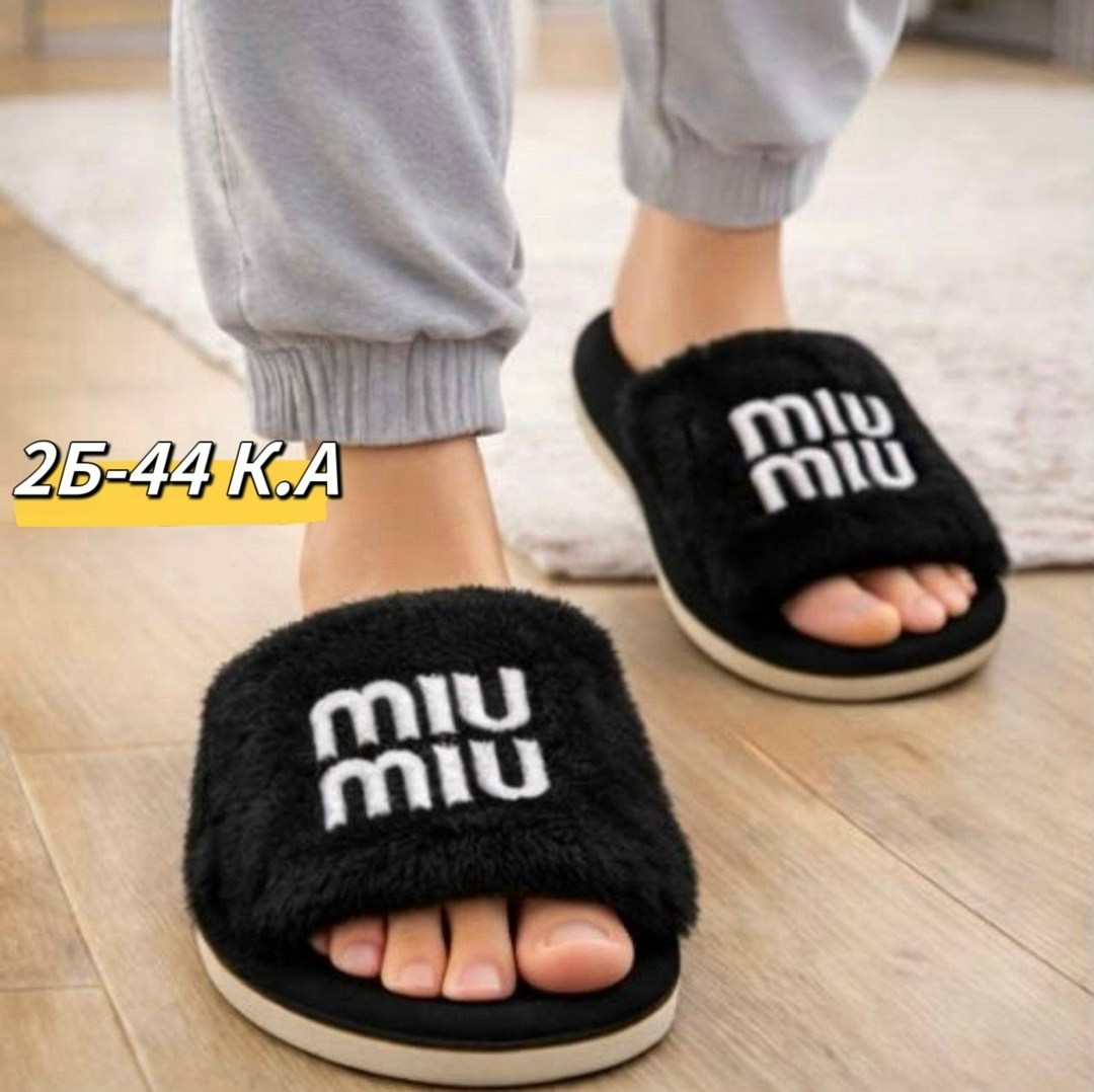 тапочки miu miu,тапочки женские,тапки женские,тапочки меховые,тапочки с мехом