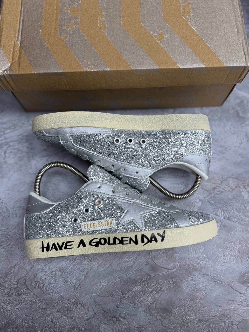 низкие кеды ball-star glitter golden goose,,кроссовки golden goose,star ggdb кеды серебро,golden goose