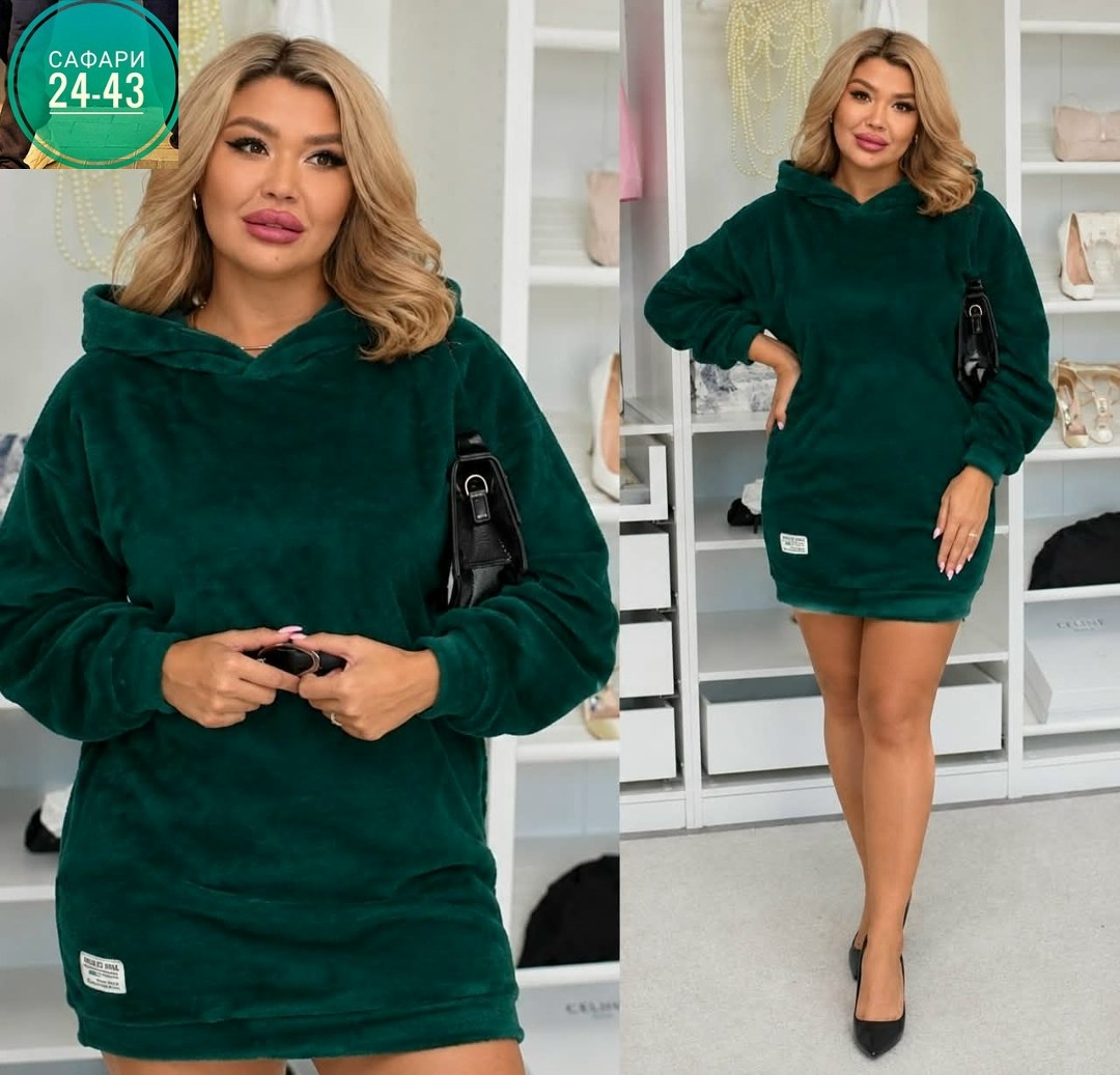 платье теплое с капюшоном,модное платье,велюровый костюм женский,платье худи теплое,платье большие размеры