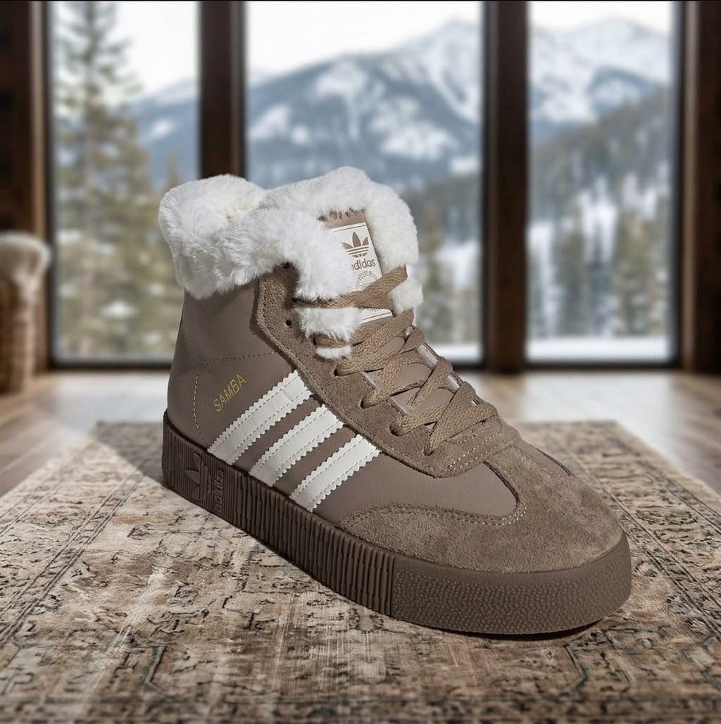 кроссовки высокие adidas samba зимние с мехом,, женская,кроссовки женскиe,кроссовки зимние женские