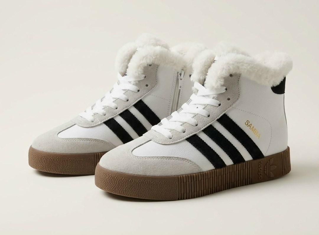 кроссовки высокие adidas samba зимние с мехом,, женская,кроссовки женскиe,кроссовки зимние женские