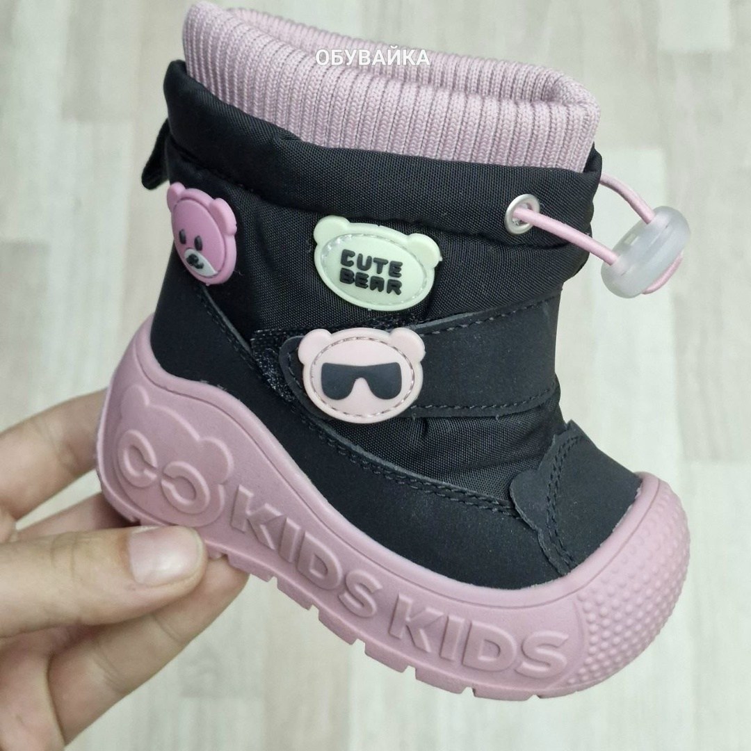 дутики indigo kids,детская ,,дутики indigo kids цвет серый розовый,дутики зимние indigo kids серый/розовый р.22