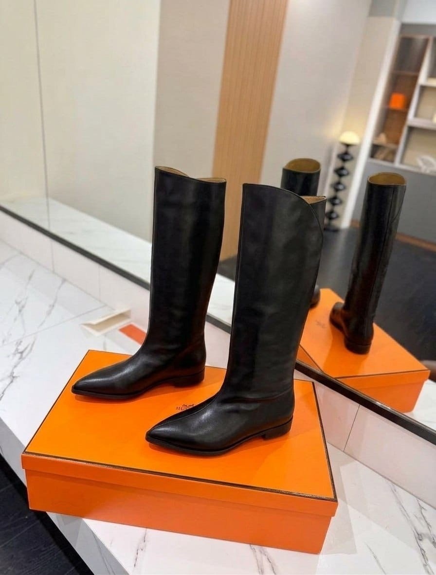 сапоги hermes,женские сапоги,кожаные сапоги,коричневые сапоги,женские кожаные сапоги