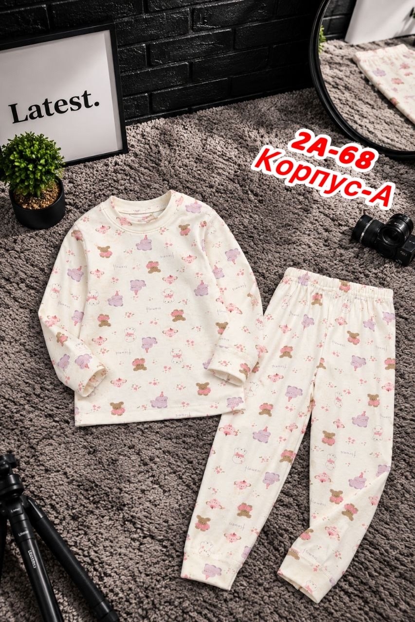 пижама для девочки со штанами с принтом единорога babycollection,пижамы девочки,пижамы для малышей,пижамы детские,пижамы для детей