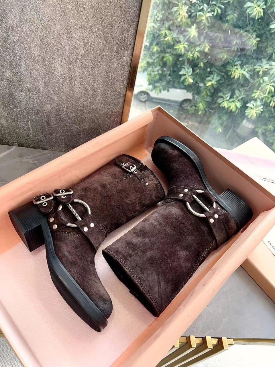 ,ботинки miu miu,замшевые сапоги,miu miu сапоги,сапоги женские натуральная замша