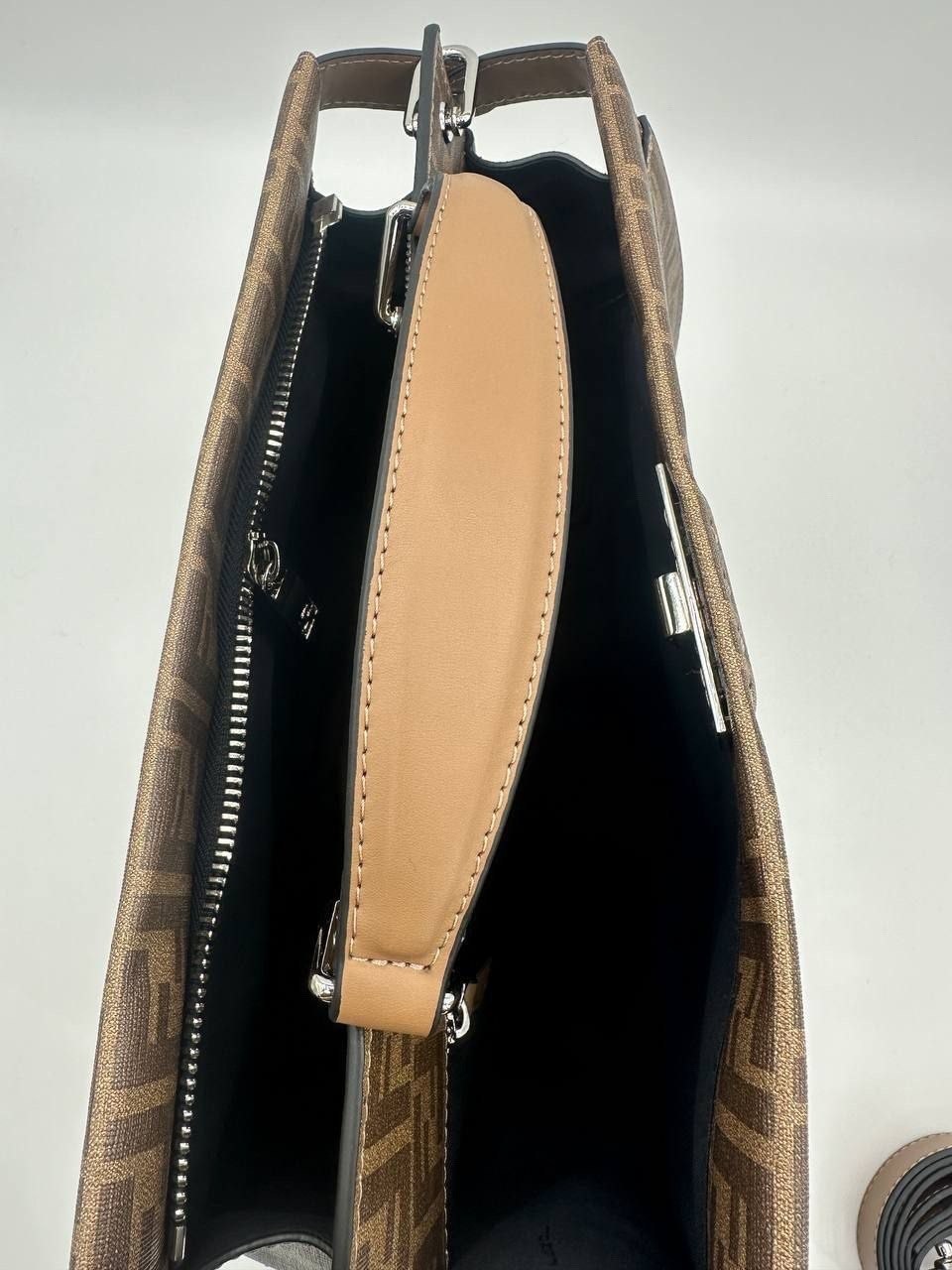 сумка fendi,сумка женская fendi,жаккардовая сумка-тоут с логотипом ff fendi коричневый,сумки фенди,fendi bags