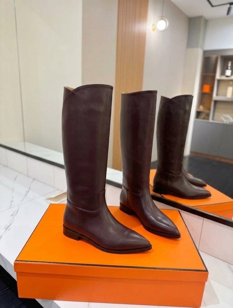 сапоги hermes,женские сапоги,кожаные сапоги,коричневые сапоги,женские кожаные сапоги