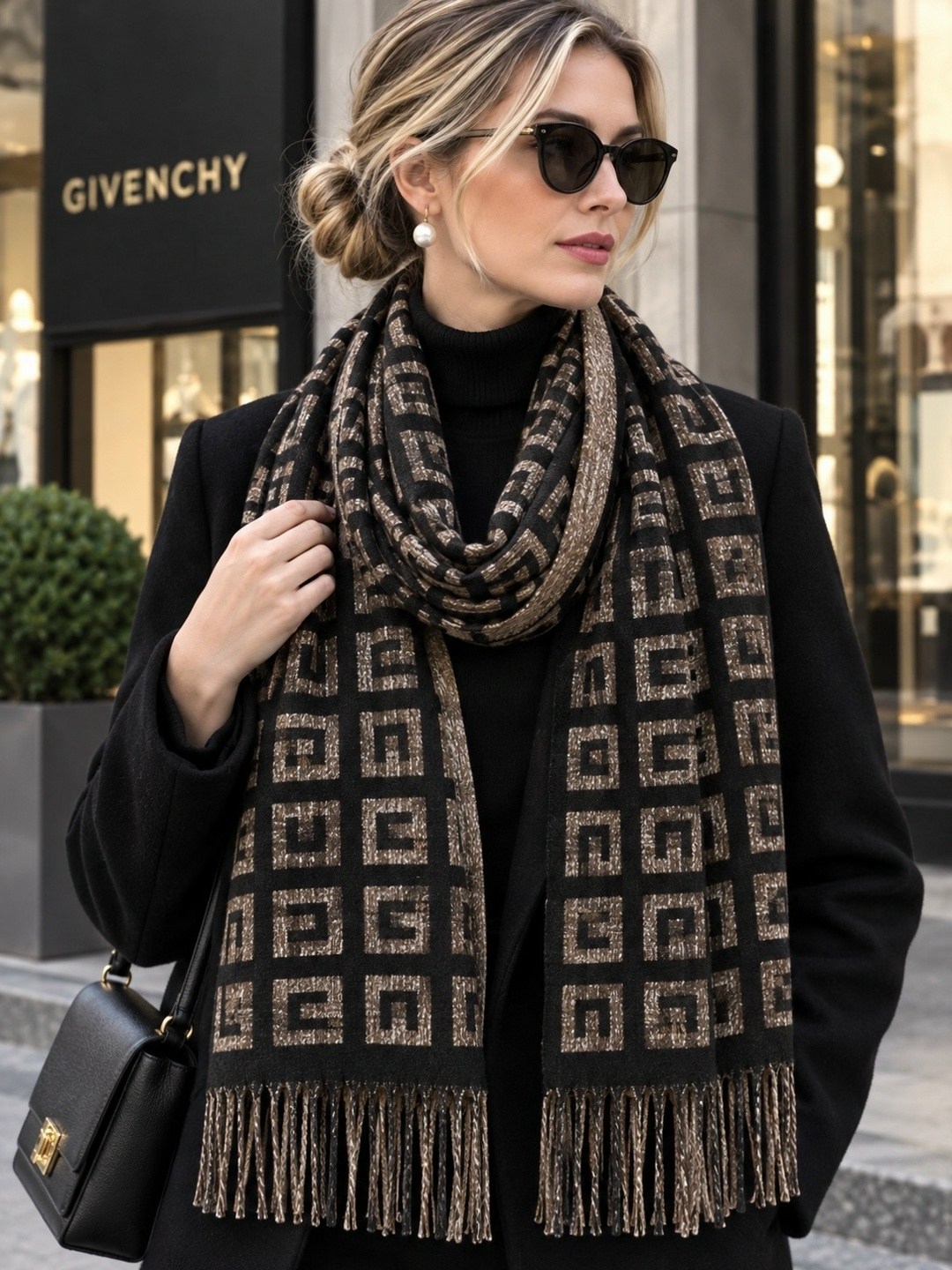 шарф,шарф коричневый,шарф женские,шарф fendi,теплые шарфы