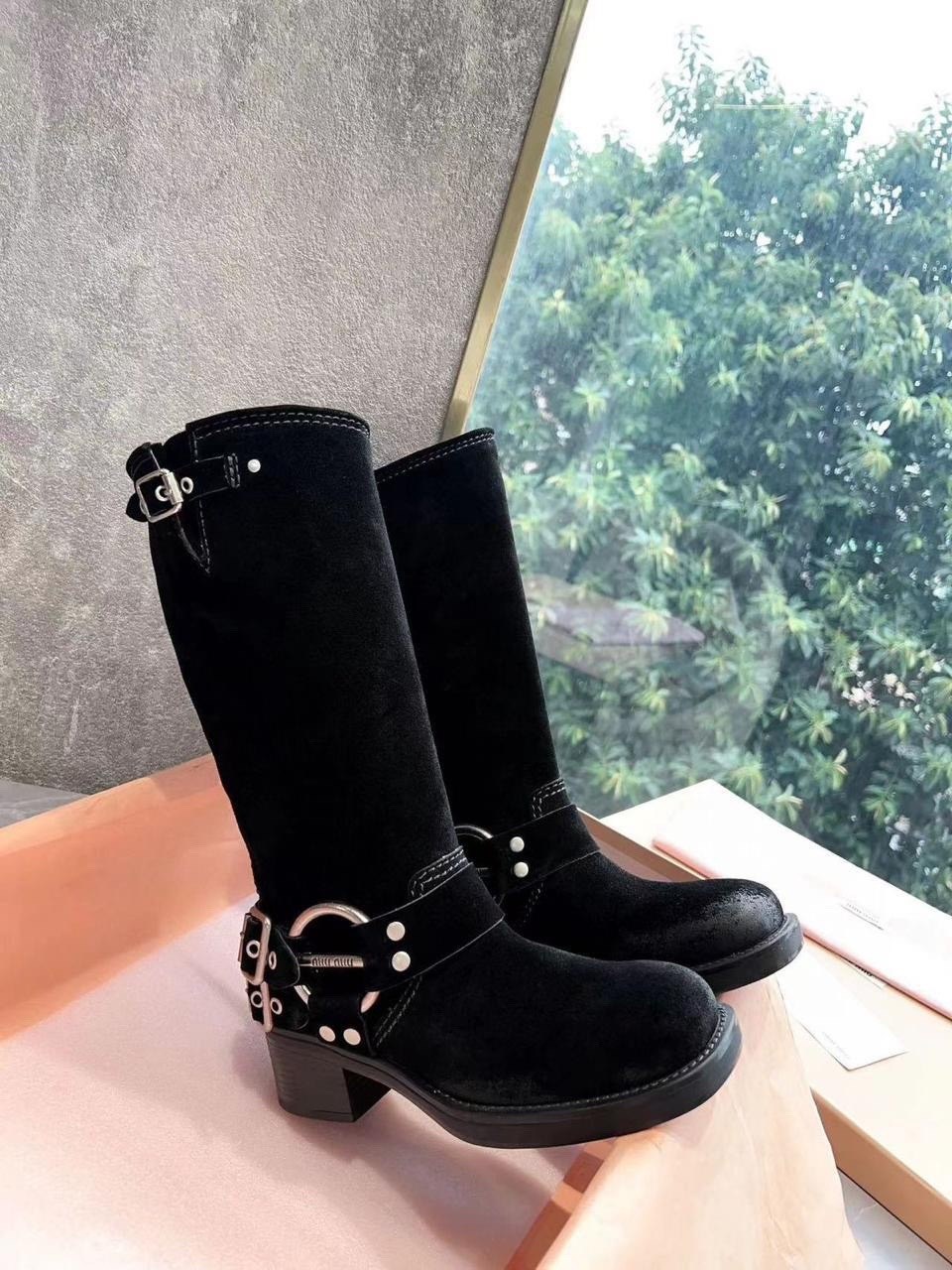 кожаные сапоги miu miu,,сапоги женские коричневые,сапоги женские натуральная замша,miu miu сапоги