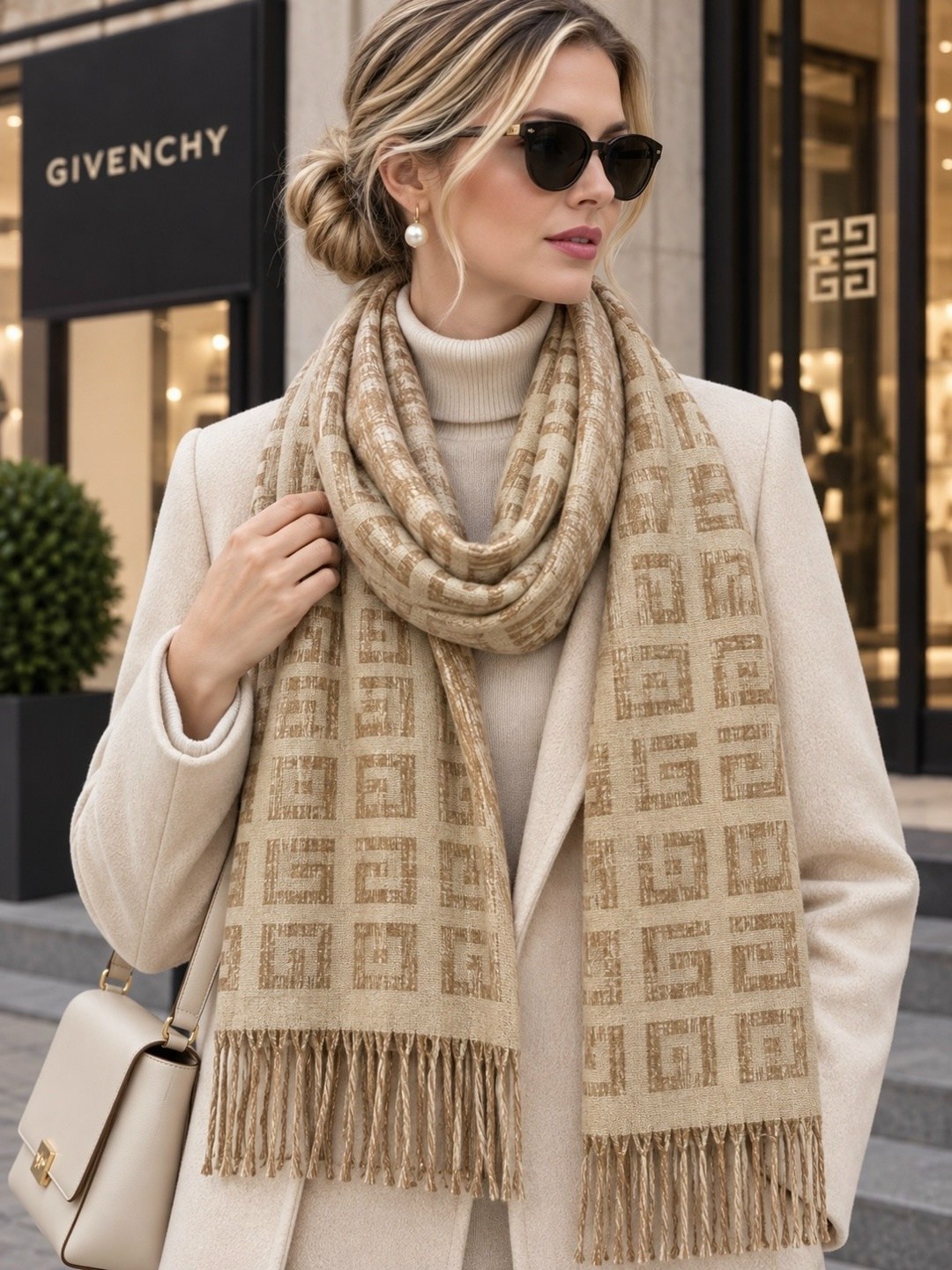 шарф,шарф коричневый,шарф женские,шарф fendi,теплые шарфы