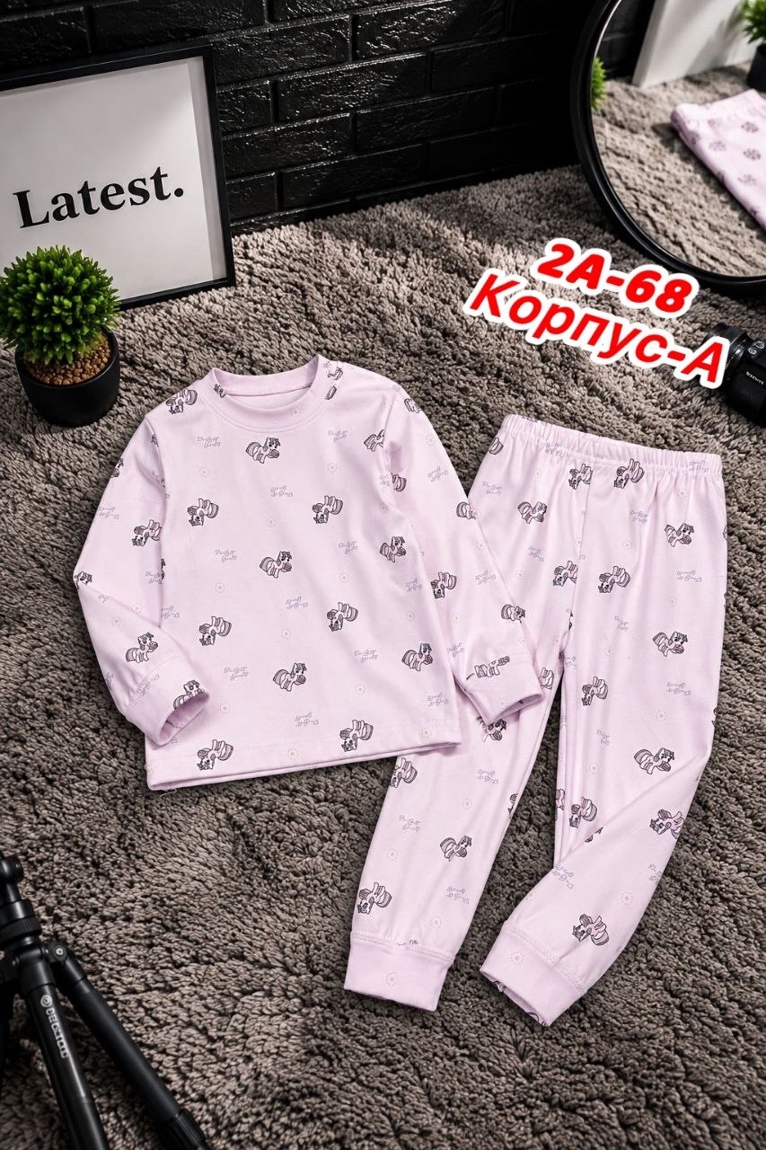 пижама для девочки со штанами с принтом единорога babycollection,пижамы девочки,пижамы для малышей,пижамы детские,пижамы для детей