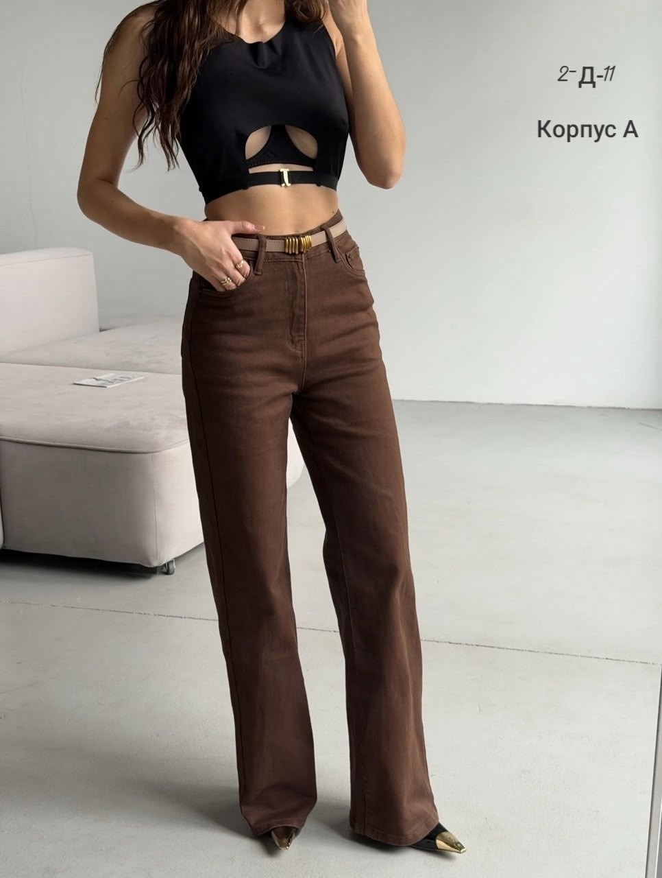 женские джинсы,женские коричневые джинсы,джинсы женский look of young коричневый палаццо,коричневые джинсы,брюки джинсы