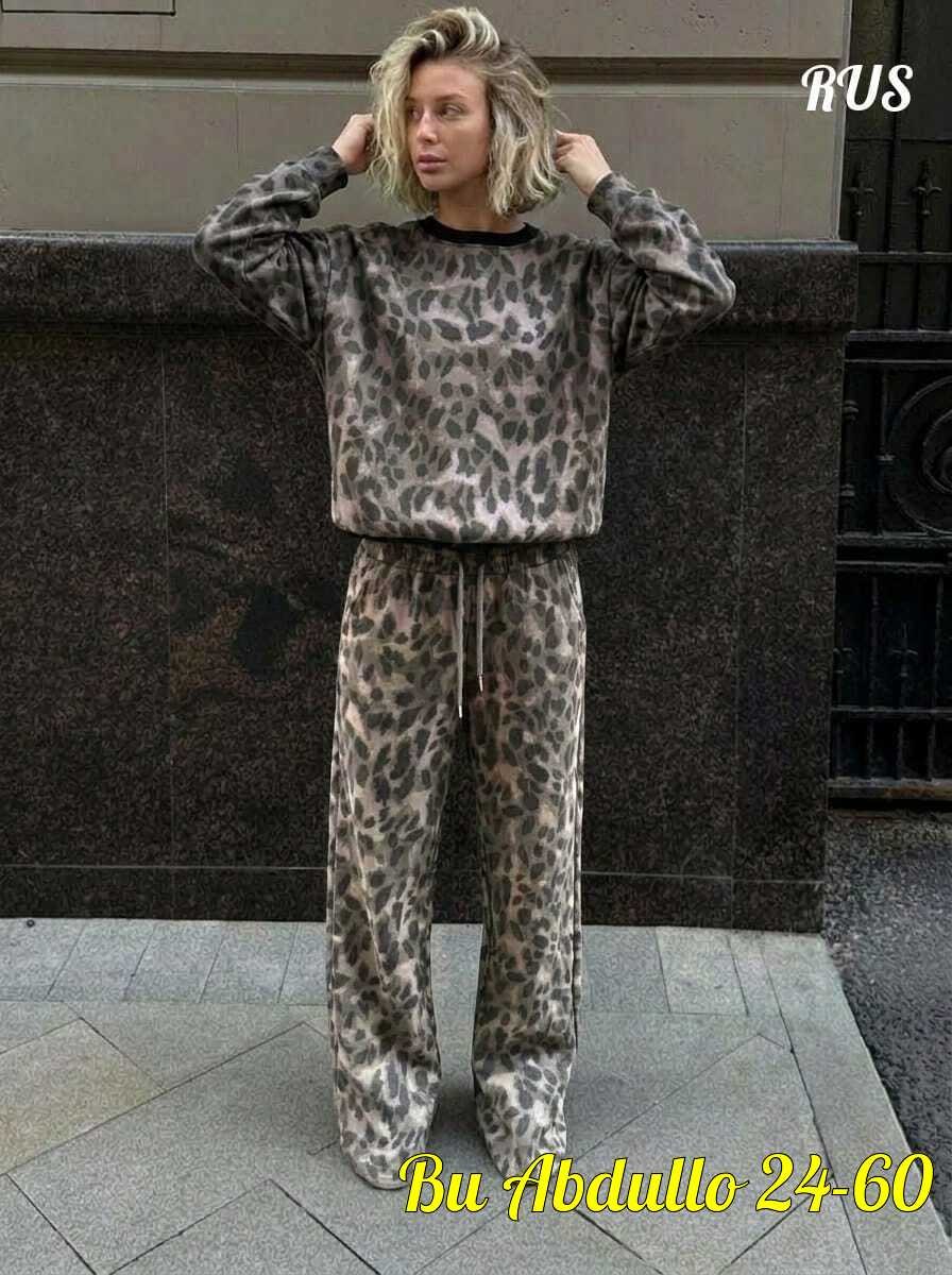 спортивный костюм с леопардовым принтом mix moda,костюм леопардовый,спортивный костюм теплый брючный леопардовый majiko,трикотажный костюм,женский спортивный костюм с леопардовым принтом