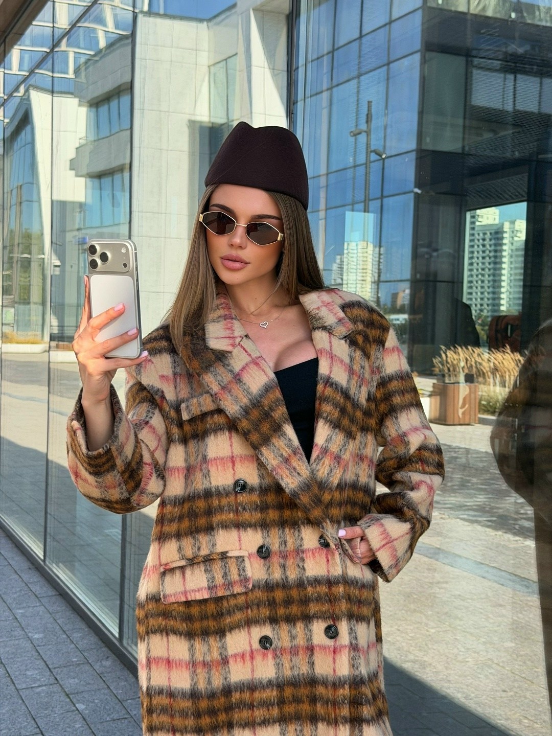 пальто в клетку,стильное пальто,пальто "крупная клетка",пальто модное,пальто "крупная клетка" тамара козуб (эстер)