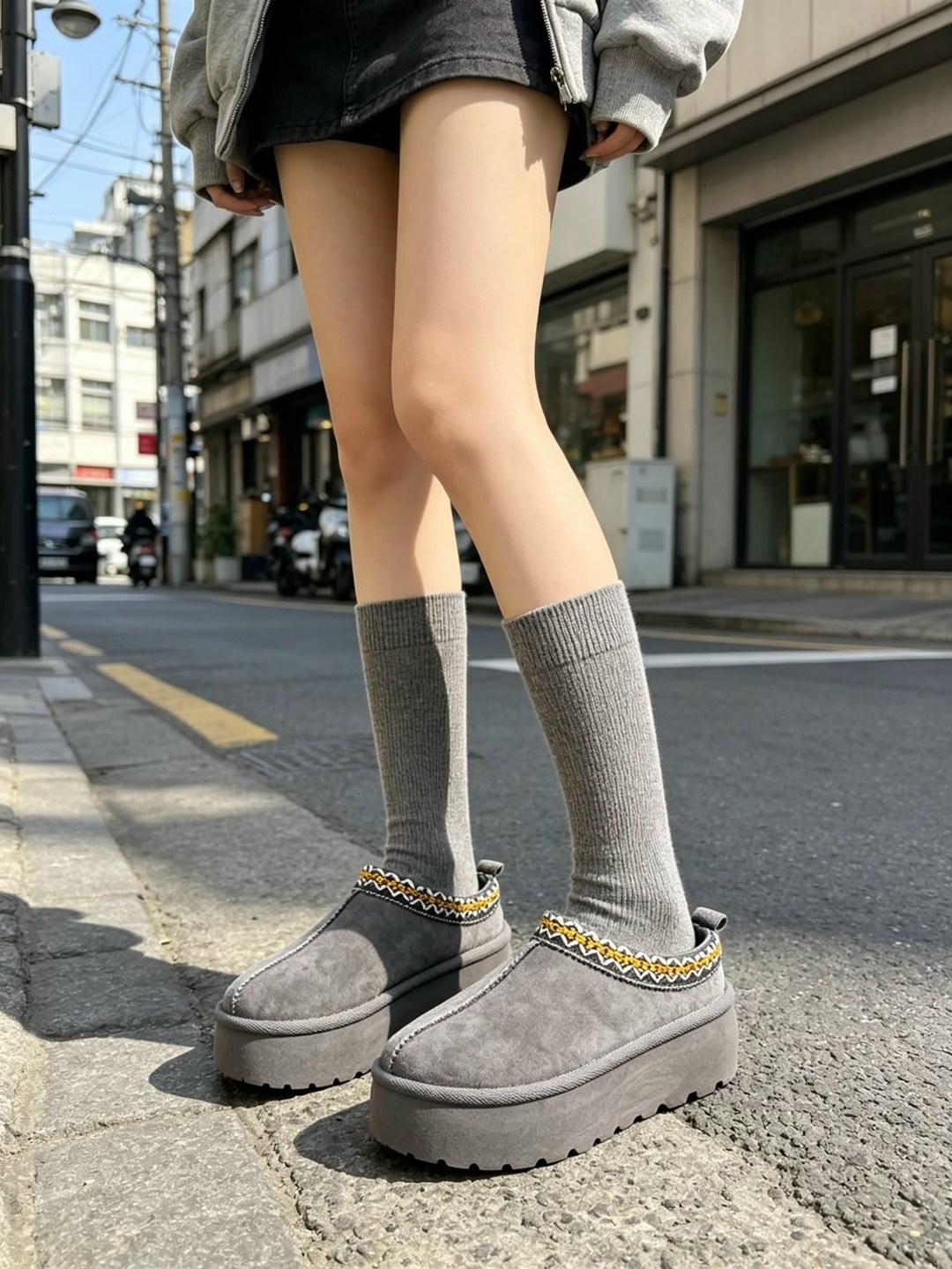 угги натуральные короткие с носком на платформе ango shoes,, женская,угги женские,повседневная