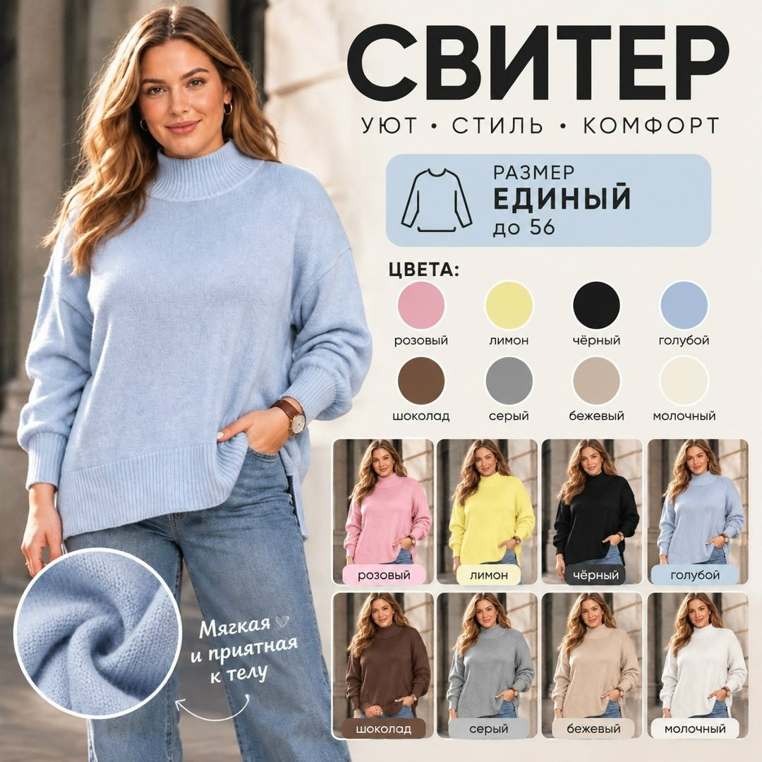 свитер женский,свитер с горлом,свитер оверсайз вязаный с горлом,свитер,джемпер женский оверсайз