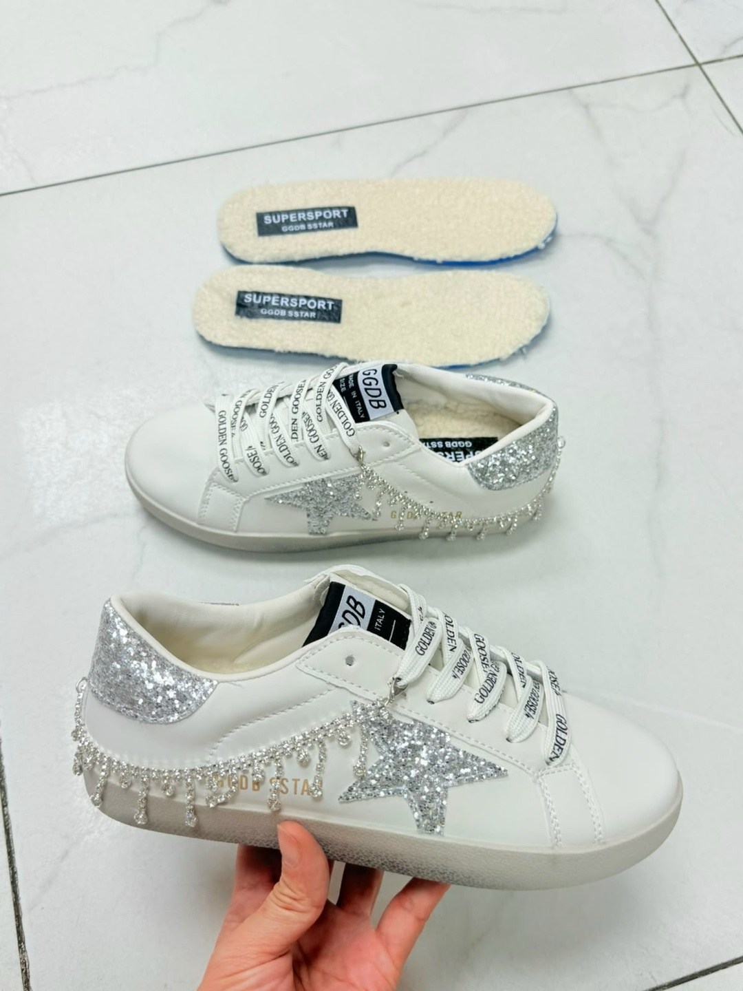 golden goose декорированные кеды super-star белый,,golden goose кеды,кеды super-star golden goose белый,golden goose sneakers
