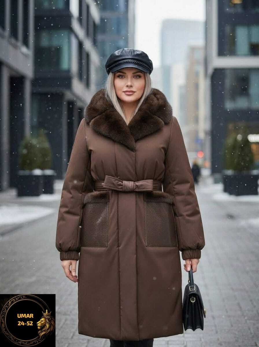 пальто женское зимнее,утепленное женское пальто,пальто женские,пальто зимнее женское с норкой люкс класса коричневого цвета,пальто женское зимнее с норкой натуральной люкс класса