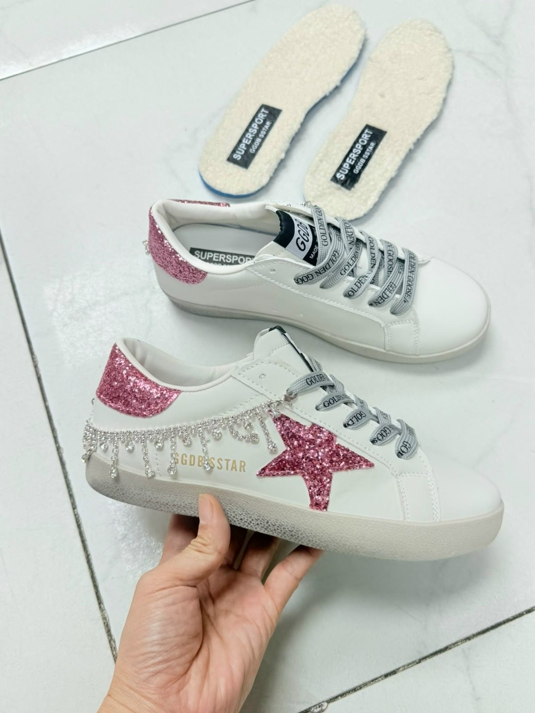 golden goose декорированные кеды super-star белый,,golden goose кеды,кеды super-star golden goose белый,golden goose sneakers