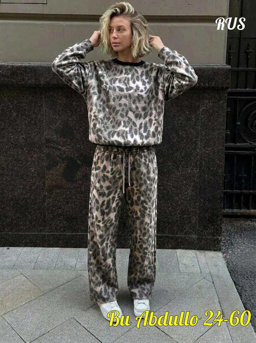 спортивный костюм с леопардовым принтом mix moda,костюм леопардовый,спортивный костюм теплый брючный леопардовый majiko,трикотажный костюм,женский спортивный костюм с леопардовым принтом