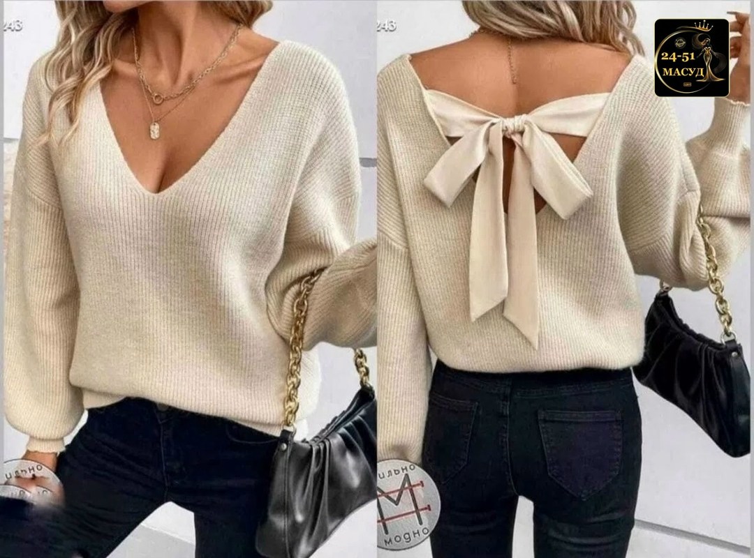 кофта,кофта женская,кофта с бантом,кофта с открытой спиной,свитер вязаный
