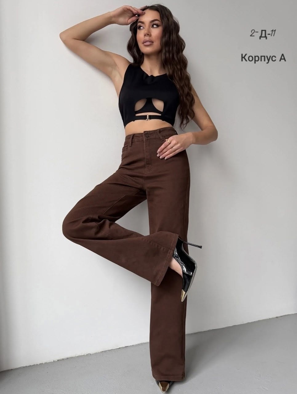 женские джинсы,женские коричневые джинсы,джинсы женский look of young коричневый палаццо,коричневые джинсы,брюки джинсы