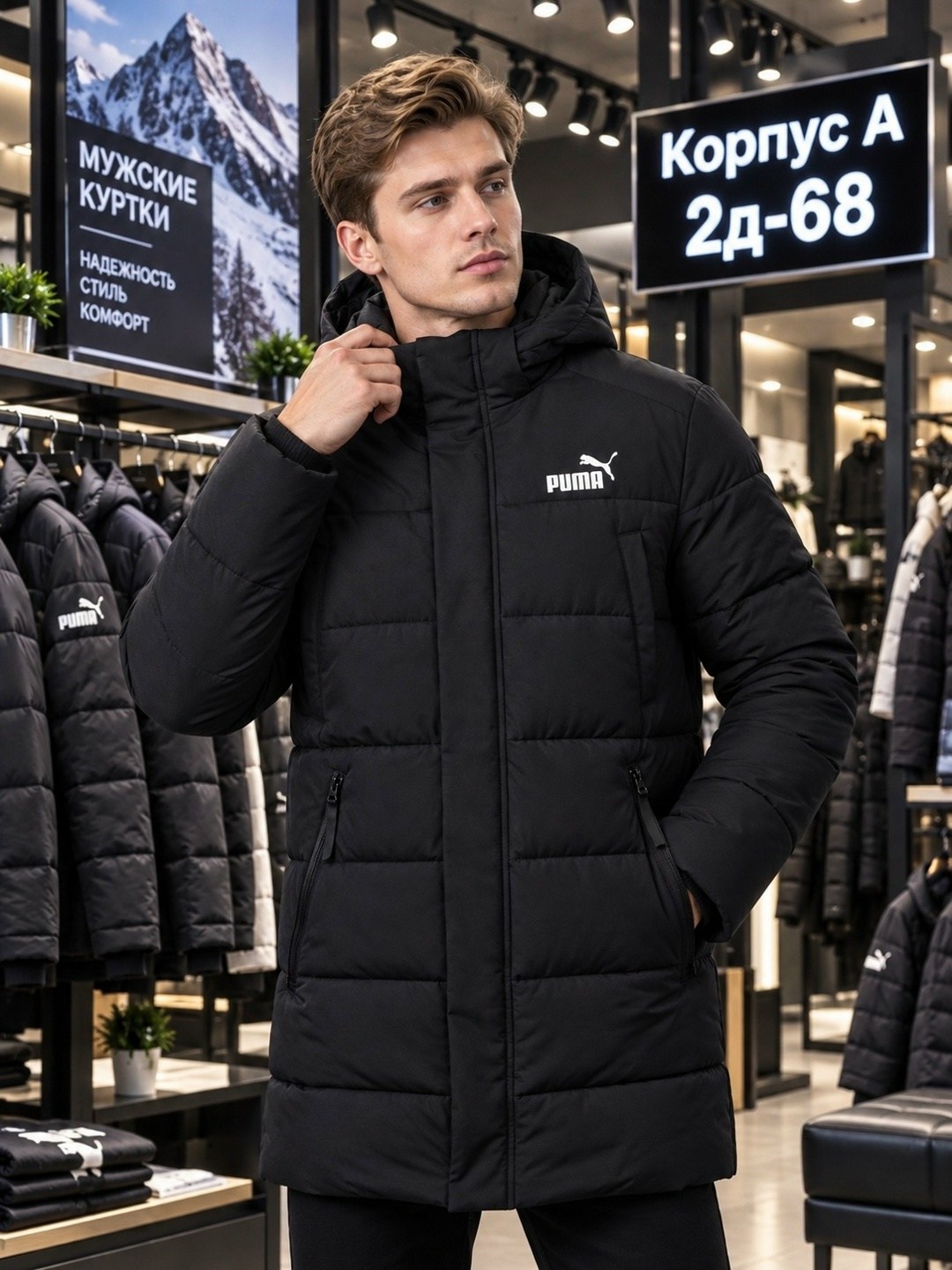 мужской пуховик puma,мужская зимняя куртка puma,мужская зимняя куртка пума,зимняя куртка puma,мужская куртка puma