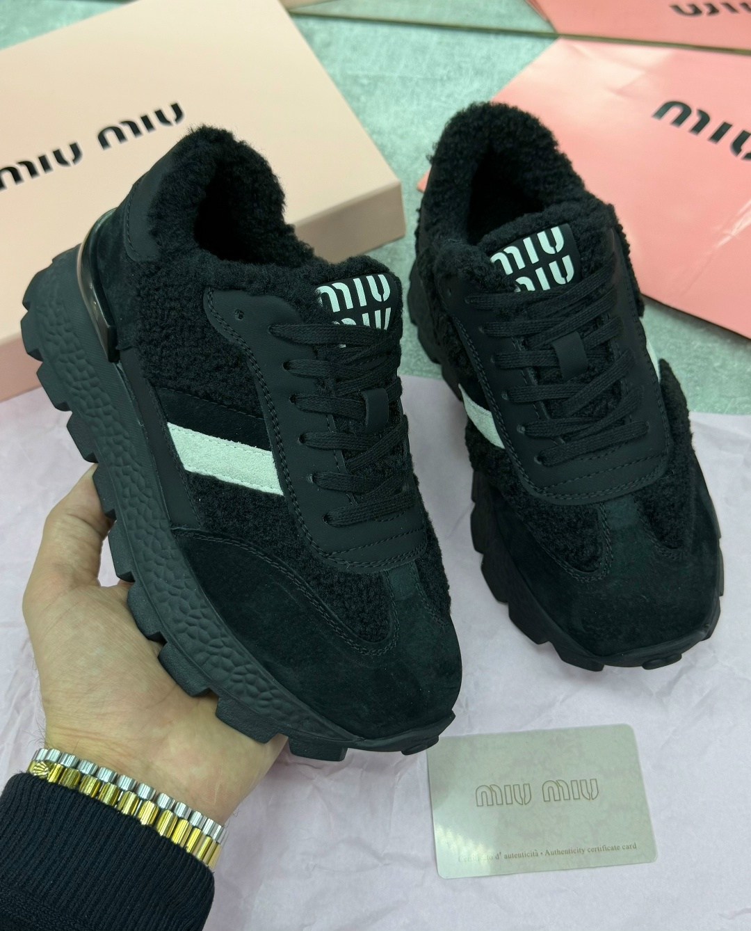 женские кроссовки miu miu,кроссовки miu miu с мехом зимние,кроссовки miu miu,кроссовки miu,премиальные зимние кроссовки miu miu