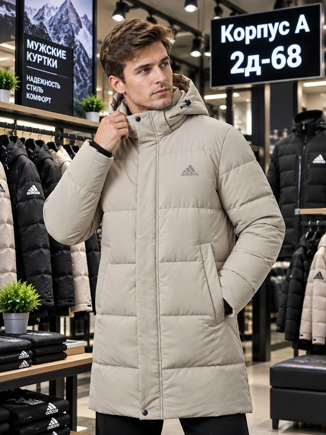 пуховик мужской adidas helionic бежевый,мужская зимняя куртка adidas,куртка мужской adidas,мужской пуховик adidas,мужская зимняя куртка adidas 50-52